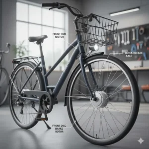 Graphic depicting the increased chain wear on mid-drive systems compared to the independent operation of hub motors.