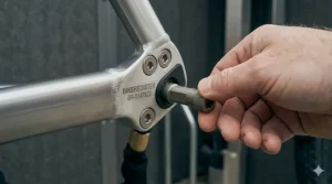 Detailed view of a digital ebike handlebar display showing a PIN-code immobiliser screen for enhanced motor security.