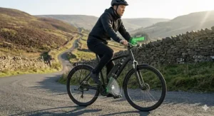 Detailed view of the weather-sealed casing and gaskets of a 500wh battery suitable for the British climate.