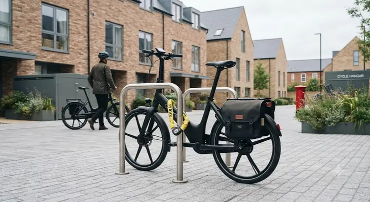 Infographic and headline summary showing UK electric bike theft statistics, highlighting year-on-year increases in major British cities. electric bike theft statistics