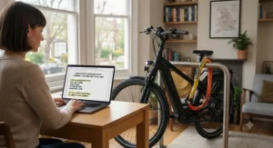 Line graph illustrating regional police force data and recovery rates for electric bike thefts outside of London.