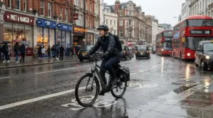 An electric bike five-year frame warranty protects daily commuters riding past a famous London landmark.