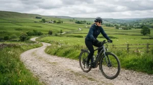 Enjoying countryside leisure rides backed by an electric bike five-year frame warranty on rugged rural trails.